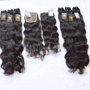 Extensiones de pelo brasileño visón con cierre de encaje, pelo virgen alineado con frontales, extensiones de cabello humano - Product Image 2