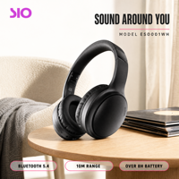 Casque sans fil 5.4, son stéréo supra-auriculaire, portée de 10 m, appels, musique, podcast, audiobooks, voyages en avion, écoute quotidienne