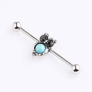 Nuovo Arrivo In <span class=keywords><strong>Acciaio</strong></span> Inox Monili Del Corpo Del Gufo Dell'<span class=keywords><strong>orecchio</strong></span> <span class=keywords><strong>Piercing</strong></span> Bilanciere Industriale - Product Image 2