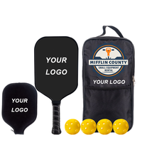 Sac de pickleball personnalisé en fibre de verre, ensemble de raquettes léger et durable, balles de pickleball en fibre de carbone, raquette à panneau alvéolé