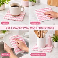 Chiffon de nettoyage intelligent fait main en tissage de corbeille, réutilisable, léger et doux, idéal pour les pique-niques estivaux, la cuisine et les voyages
