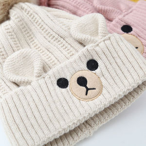 Conjunto de Gorro y Bufanda de Punto de Algodón Unisex, Gorro de Invierno Cálido <span class=keywords><strong>con</strong></span> <span class=keywords><strong>Animales</strong></span>, Oso para Niños, Gorro para Niños - Product Image 4