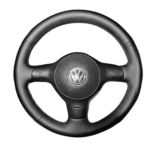 Housse <span class=keywords><strong>de</strong></span> volant en cuir microfibre cousue à la main populaire LS AUTO pour <span class=keywords><strong>Volkswagen</strong></span> VW Polo 6N2 Lupo avec tresse - Product Image 5