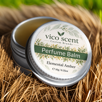 Parfum Solide Personnalisé Élémentaire Vert Sans Alcool Faible MOQ 500 Boîtes Rondes avec Emballage de Détail pour Marques de Boutiques