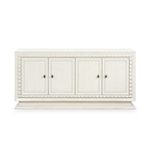 <span class=keywords><strong>Buffet</strong></span> en bois blanc vintage de luxe, armoire à 4 portes avec bordure perlée pour salon, personnalisable - Product Image 3