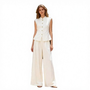 Chaleco de Traje Formal para Mujer HAOTIAN de Alta Calidad, Sin Mangas, Cuello en V, Antiarrugas, con un Solo Botón, de Poliéster/Algodón, para Negocios - Product Image 3