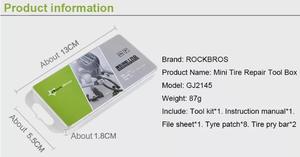 ROCKBROS Mini Kit de réparation de pneus portable pour vélos de montagne et de route, avec patchs - Product Image 2