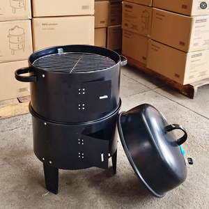 Gril de <span class=keywords><strong>barbecue</strong></span> à charbon de bois sans fumée 3 en 1 Fumeur de <span class=keywords><strong>barbecue</strong></span> à tour verticale à 3 couches - Product Image 4