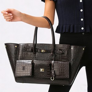 Sacs à bandoulière surdimensionnés en cuir PU <span class=keywords><strong>noir</strong></span> pour femmes, <span class=keywords><strong>sac</strong></span> hobo de créateur, <span class=keywords><strong>grand</strong></span> <span class=keywords><strong>sac</strong></span> fourre-tout, <span class=keywords><strong>sac</strong></span> de luxe - Product Image 2
