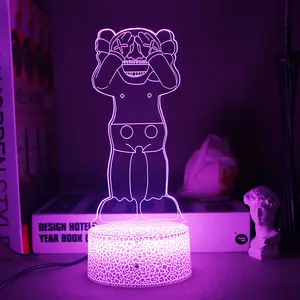 Lampe de table optique 3D avec USB sur Youtube Kaws Lampe de chat 3D Illusion