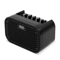 Amplifier Gitar Elektrik Plastik Portabel 10-Watt dengan EQ 3-Band, Distorsi, Delay, Baterai Terpasang, dan Speaker Full Range