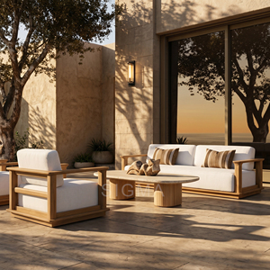 Set <span class=keywords><strong>da</strong></span> <span class=keywords><strong>Giardino</strong></span> di Lusso per Hotel, Mobili <span class=keywords><strong>da</strong></span> Patio <span class=keywords><strong>in</strong></span> Teak Durevoli e Confortevoli, Arredamento Personalizzato per Soggiorno - Product Image 2
