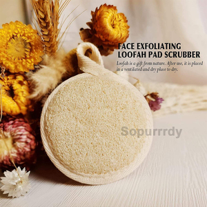 Custom Logo Face Exfoliating Loofah Scrubber Manual Facial Cleansing Makeup Remover Brush Natural Bath Sponge Pads Massage Pores - Product Image 6