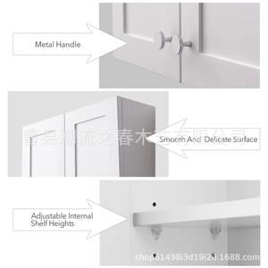 Wooden <b>bathroom</b> storage <b>cabinet</b>, white wall-mounted storage rack, <b>bathroom</b> hanging <b>cabinet</b>, wooden wall-mounted shelf - Product Image 2
