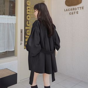 เสื้อคลุมทรงหลวมแบบติดกระดุม สีน้ำตาลแดง สำหรับผู้หญิง สไตล์วินเทจ แขนพองทรงโคมไฟ รุ่นใหม่ ฤดูใบไม้ผลิและฤดูใบไม้ร่วง ปี 2025 - Product Image 1