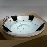 Baignoire à immersion en acrylique moderne encastrée de 1,8 m avec jets de massage à bulles d'ozone et d'hydrothérapie, utilisation intérieure et extérieure, villas, spa