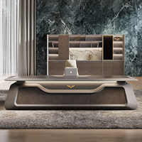 Bureau de direction moderne en forme de L, élégant et contemporain, avec rangement modulaire, en MDF sain, couleur personnalisable, Musen Office