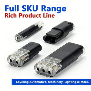 ขั้วต่อสายไฟ LED แบบเสียบได้ 2 ขา ตัวผู้/ตัวเมีย ไม่ต้องปอกสาย 300V ตัวเรือน PC โลหะผสมทองแดง สายไฟแบบขนาน ตัวแปลงแบบโปรไฟล์ต่ำ - Product Image 6
