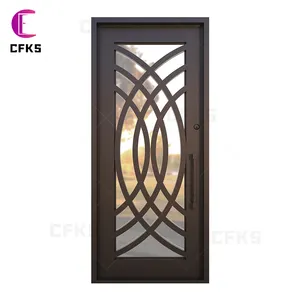 Modern Design Oak Wood Tempered Glass PVC Door Waterproof Exterior French Doors