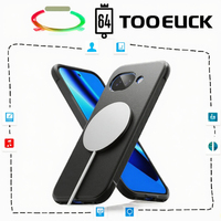 Coque magnétique en TPU pour Google Pixel 10a, texture granulée, trou pour dragonne, motif animal, compatible NFC et recharge sans fil (Onyx)