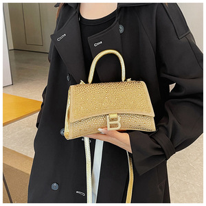 Bolso de mano elegante para mujer, con tachuelas bandolera brillante, bolsos de hombro pequeños a la moda para mujer y Niña - Product Image 3