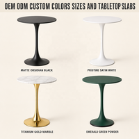 Table haute en métal, design moderne, base sur pied, usage commercial, table basse de loisirs pour la maison
