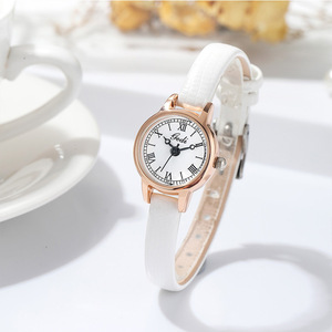 Reloj de Pulsera Elegante para Mujer con Esfera Pequeña, Estilo Retro, Correa de Cuero, Movimiento de Cuarzo - Product Image 4