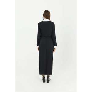 Falda midi negra con abertura frontal para mujer, cintura regular, ajuste ceñido 31607ETK - Product Image 4