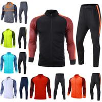 Setelan Latihan Sepak Bola Lengan Panjang Musim Gugur Musim Dingin Buatan Khusus, Jaket Pemanasan untuk Pertandingan Tim Dewasa, Pakaian Olahraga