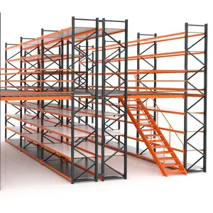 מחסן אחסון רב מנוף מדפי תמיכה פלדה קומת ביניים - Product Image 1