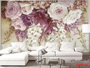 ZHIHAI tv sfondo <span class=keywords><strong>3d</strong></span> fiori di frutta fresca stampa muro di fiori - Product Image 6