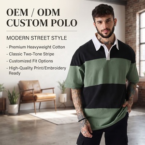 <span class=keywords><strong>Polo</strong></span> homme de haute qualité en coton pur, imprimé numérique, blocs de couleurs noir et vert, manches courtes, col blanc, logo personnalisé - Product Image 1