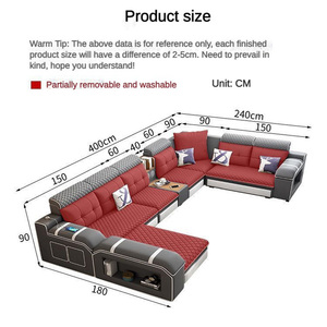 Latest Design <b>Storage</b> Functional With USB Charging Wholesale Price Custom Grey Fabric Furniture Set for Living Room YC-FS18 - Product Image 6