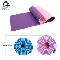 Tapis de yoga en TPE recyclable avec logo personnalisé, imperméable, double couche, antidérapant, pour la remise en forme et les exercices à domicile, en salle de sport ou en studio