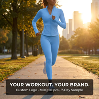 Ensemble de yoga personnalisé OEM pour femme grande taille, veste de fitness à demi-zip, écologique, séchage rapide, respirante, anti-transpiration, marque privée, pour la gym