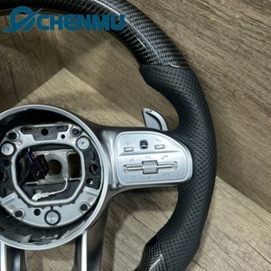 Volante Deportivo de Cuero y Fibra de Carbono Real en Oferta para Mercedes Benz AMG W204 C63 W212 W218 W207 Compatible con Clase <span class=keywords><strong>E</strong></span> G 809 - Product Image 4