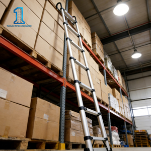 Nouvelle échelle télescopique pliable en fer de style industriel avec <span class=keywords><strong>crochet</strong></span> de fixation - Product Image 5