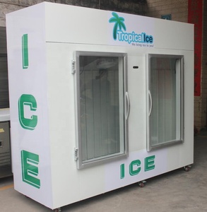 2 portes en verre Intérieur extérieur Sacs bac de stockage de glace congélateur/<span class=keywords><strong>Distributeur</strong></span> De Glace - Product Image 1