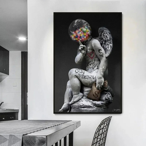 Statua di <span class=keywords><strong>David</strong></span> Graffiti arte tela pittura <span class=keywords><strong>David</strong></span> testa di scultura poster e stampe di arte del muro di strada immagini per l'arredamento della camera - Product Image 2