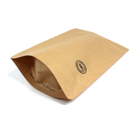 Emballage alimentaire PLA 100% biodégradable, sac en papier kraft écologique, sac en papier kraft brun personnalisé avec fermeture éclair, fermeture éclair en PE