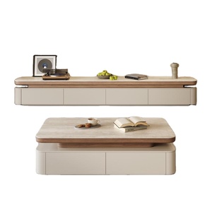 Ensemble table basse et <span class=keywords><strong>meuble</strong></span> <span class=keywords><strong>TV</strong></span> en bois massif Dongshi pour petits salons, mobilier domestique à usage quotidien - Product Image 1