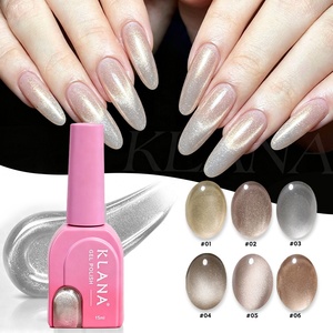 KLANA 6 Colors Glass Cat Eye <b>Gel</b> Self-leveling <b>Nail</b> Polish <b>Set</b> High Magnetic Wide Light UV LED Galaxy <b>Gel</b> Anti-yellow Formula - Product Image 1