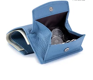 กระเป๋าสตางค์หรู PU คุณภาพสูงลายลิ้นจี่ RFID สีชมพูสั้นมินิสุภาพสตรีกระเป๋าหนังยาว