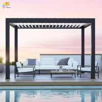 Gazebos de jardin modernes de luxe en aluminium avec toit en métal imperméable, gazebos et pergolas en aluminium 3x3 3x4 6x3 pour l'extérieur