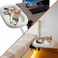 Hamac multifonctionnel pour chat à fixer sur le lit et le bureau, hamac de bureau pour chat pour l'intérieur et l'extérieur