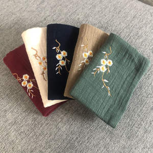 Serviette de thé en coton de style chinois Zen, absorbante, épaisse, avec broderie florale, accessoires pour le thé - Product Image 1