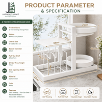 Étagère de rangement de cuisine avec paniers rotatifs à 360 degrés, étagère coulissante et organisateur de planches à découper