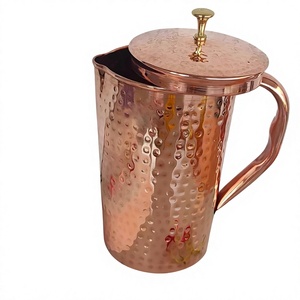 Jarra de Cobre Martillado Vintage con Asa de Latón, Ecológica, Hecha a Mano, Capacidad de 1.7L, para Bodas y Fiestas, Duradera - Product Image 3