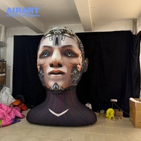 Tête de robot gonflable de nouvelle version pour la décoration de scène de fête de DJ, modèle de mascotte de robot gonflable de nouvelle conception d'usine