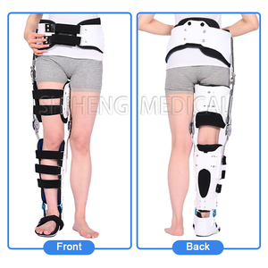 कठोर समर्थन imization पुनर्वास बाएं/दाएं विशिष्ट हुक लूप एडजस्टेबल हिप-घुटने-टखने-पैर का निर्धारण ब्रेस - Product Image 6